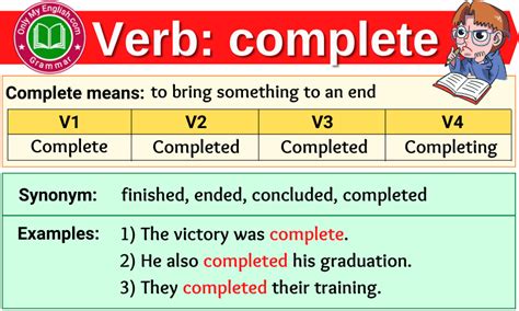 complete verb.